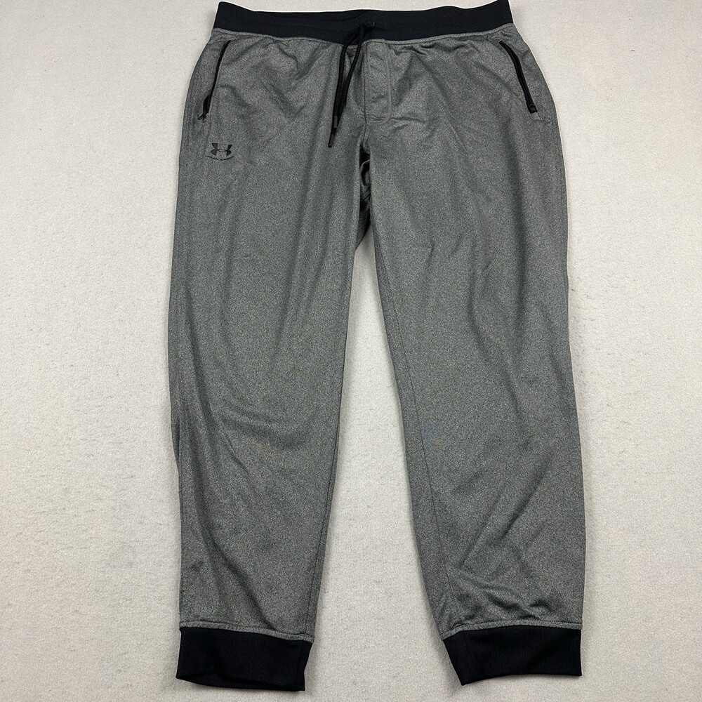 Under Armour Pants Men 2XL Gray Jogger Fitted Tapered Loose Drawstring XXL